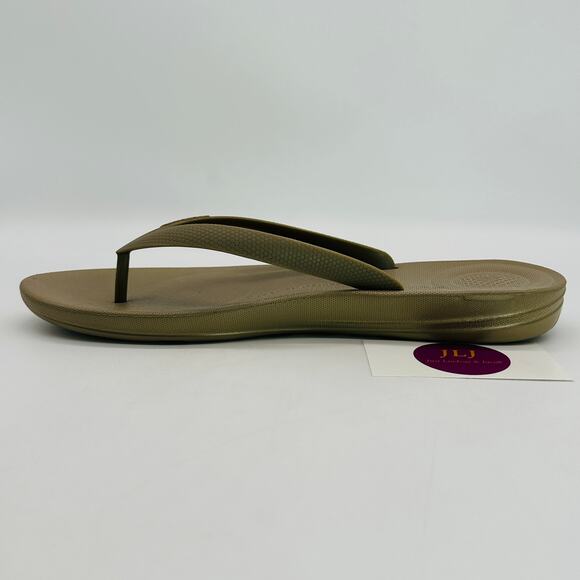 FitFlop Men's IQushion Ergonomic Thong Flip Flop Sandals Timberwolf Size 11 - Picture 9 of 12